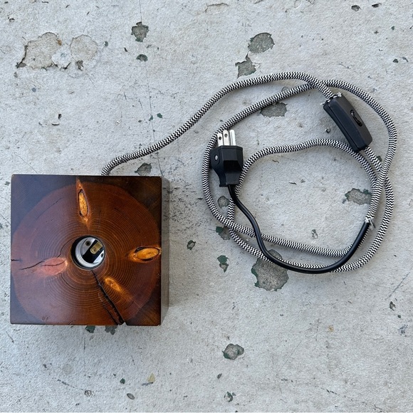 Solid Wood Block Light Bulb Lamp - Picture 6 of 14